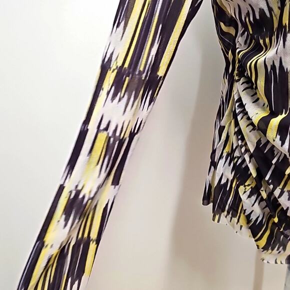 Piper & Sparrow Womens Plus Slouch Neck Long Sleeve Geometric Print Top Size 2X - Picture 6 of 9